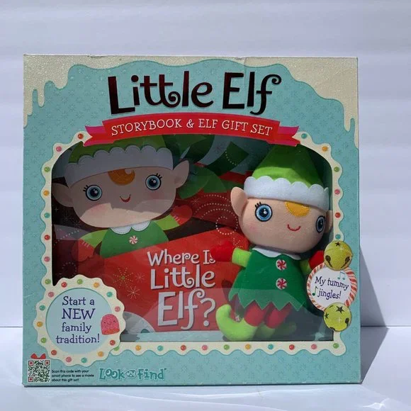 Little Elf Storybook & Elf Gift Set Elf Jingle Bell Doll Plush In Box NEW - Picture 2 of 12